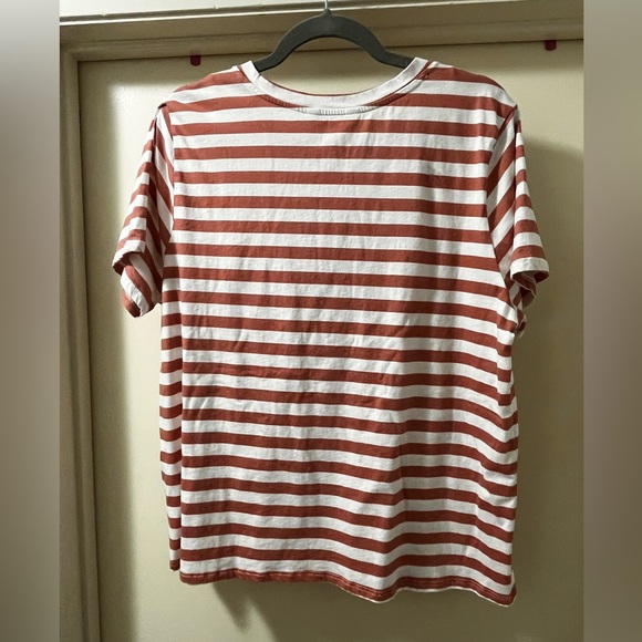 LC Lauren Conrad Striped Terra Cotta and White Short Sleeve Tee size XL - Picture 6 of 6